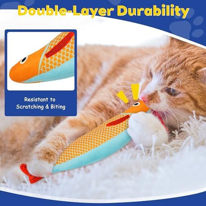 Catnip Saury Fish Cat Toys 3 Pack, Rattle Kicker for Indoor Cats - Image 5
