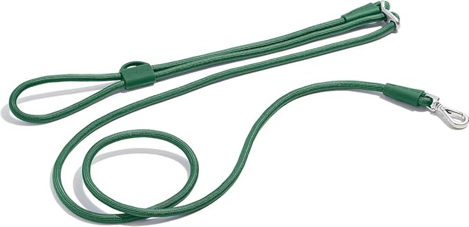 Wild One Hands-Free Adjustable Rope Dog Leash, Standard: 4' to 8.5' Long, .5" Wide, Adjustable for Crossbody, Waist & Handheld, Spruce