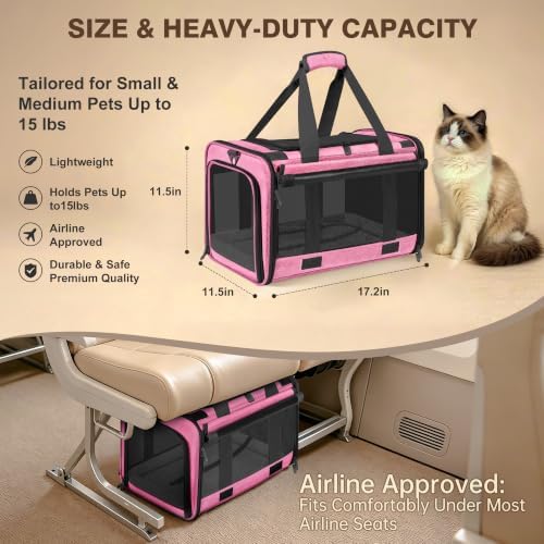 Soft Sided Cat Carrier for Anxious Pets with Privacy Roller Blinds - Image 4