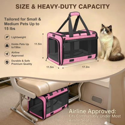 Soft Sided Cat Carrier for Anxious Pets with Privacy Roller Blinds - Image 4