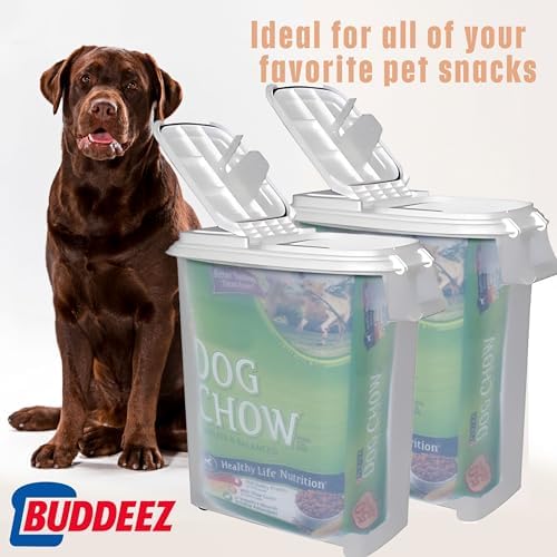 Buddeez Airtight Rolling Pet Food Storage Container, 50 Quart, with Scoop - Image 3