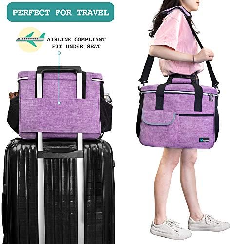 PetAmi Dog Travel Bag Organizer, Pet Supplies Diaper Tote, Purple Medium - Image 5
