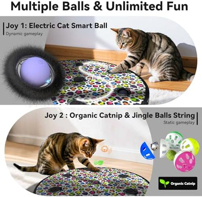 ORSDA Cat Toys for Indoor Cats, Interactive Activated Moving Ball in 7 Holes Mat, Automatic Fast Rolling Ball, Hide and Seek Toys for Adult Cats, Exercise Kicker Mouse Catching Game - Image 3