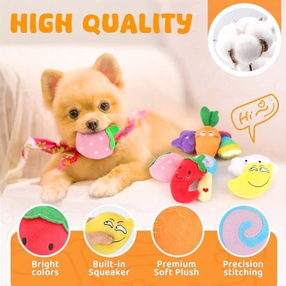 LOYEE Dog Squeaky Toys 8 Pack, Puppy Plush Squeaky Toys for Medium Small Dogs, Cute Pet Toys Stuffed Puppy Chew Toys for Teething, Interactive Toys Set for Puppy Supplies - Image 3