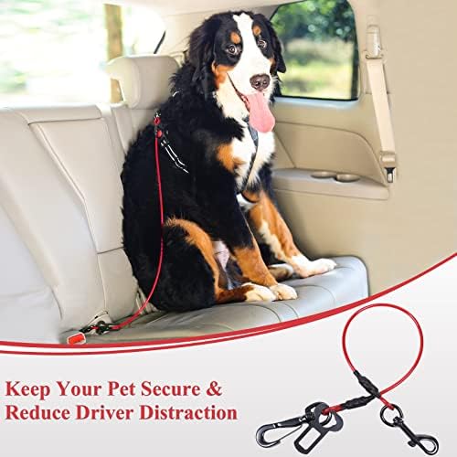 VIVAGLORY Dog Seatbelt Tuffbelt Dog Car Harness, L, Red - Image 6