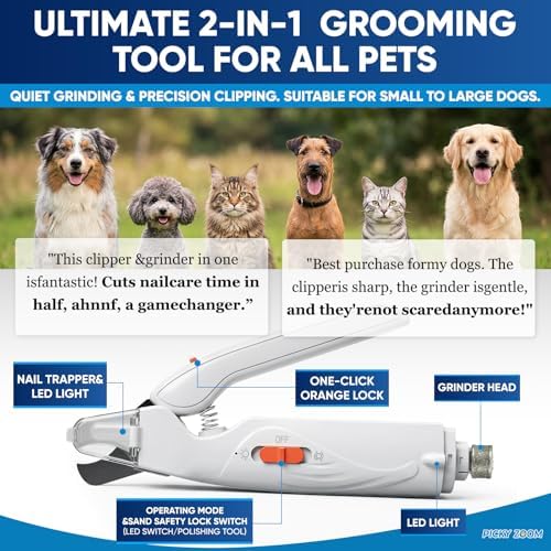 2-in-1 Dog & Cat Nail Clippers and Grinder with LED Light - Image 3