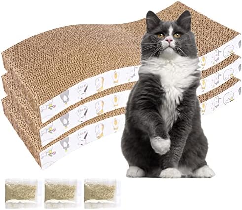 PatiencET 3 Pack Cat Scratcher Pad Recycle Corrugated Cat Scratching Pad by patiencET
