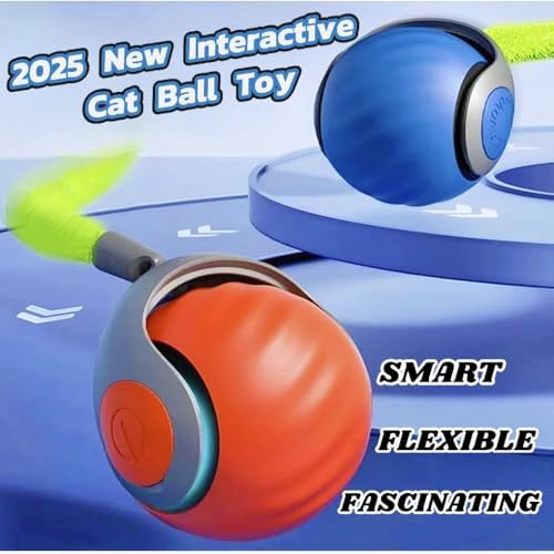 Speedy Tail 2.0 Cat Toy,Interactive Cat Ball,CatToys for Indoor Cats,Chewie Viral CatBall,Adjustable Sports Rolling Toy,Electric RollingBall Christmas Birthday Gift for Pets.(Orange) - Image 6
