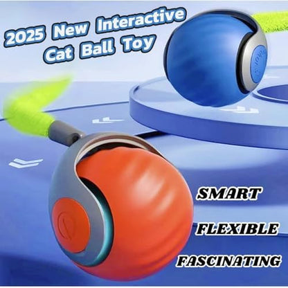 Speedy Tail 2.0 Cat Toy,Interactive Cat Ball,CatToys for Indoor Cats,Chewie Viral CatBall,Adjustable Sports Rolling Toy,Electric RollingBall Christmas Birthday Gift for Pets.(Orange) - Image 6