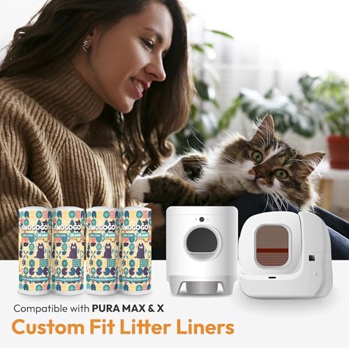 Self-Cleaning Litter Box Liner Bags, Compatible with PETKIT Pura Max & X, Leak-Proof Replacement Waste Bags, 100 Count Cat Litter Trash Bags with Drawstring, 21.8" x 12.4" - Image 2