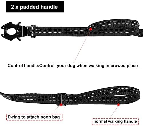 ICEFANG Tactical Dog Leash with Quick-Release Metal Clasp,Bungee-Dog Lead - Image 4