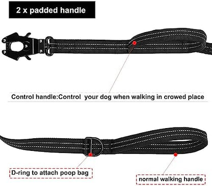 ICEFANG Tactical Dog Leash with Quick-Release Metal Clasp,Bungee-Dog Lead - Image 3