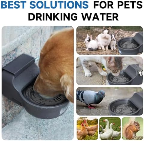 Automatic Dog Water Dispenser with Anti-tip Bracket, 68 oz Outdoor Dog Water Bowl Dispenser, Auto Refill Water Feeder for Pets & Livestock, Food Grade Waterer Fit 3/4" GHT Faucet, Wide Mouth - Image 6