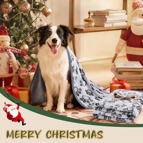 Luciphia Fluffy Paw Print Dog Blanket Large/Medium/Small, Soft Fleece Throw - Image 4