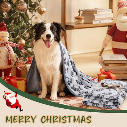Luciphia Fluffy Paw Print Dog Blanket Large/Medium/Small, Soft Fleece Throw - Image 4