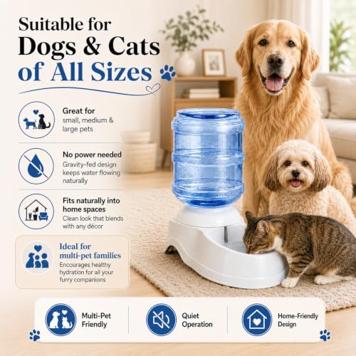 Pet Water Dispenser Station for Large Dogs and Cats,3 Gallon/11L Gravity Automatic Feeder, Cat Dog Water Fountain, Dog Water Bowl Dispenser,Large Breed Dog Drinking Fountain - Image 5