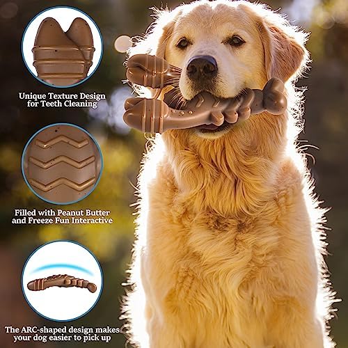 NEZIN Dog Toys for Aggressive Chewers, Indestructible Toys for Large Dogs, Dog Chew for Large Medium Small Breed, 3 Pack Super Chewer with Tough Nylon, Gift for Dogs - Image 3