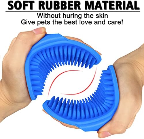 Dog Grooming Brush, Pet Shampoo Bath Brush Shedding Soothing Massage Rubber Comb with Adjustable Ring Handle for Long Short Haired Dogs and Cats 2pcs - Image 3