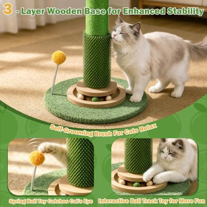 50" Extra Tall Cat Scratching Post for Large Cats, Heavy Duty Scratch Tree - Image 4