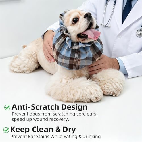 Dog Snood for Long-Eared Dogs, Feeding Ear Cover, Soft Stretch Wrap，Brown - Image 4