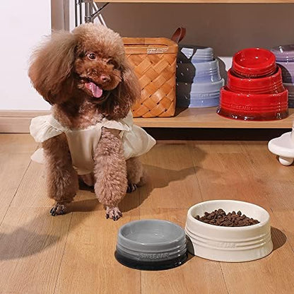 Sweejar Gradient Dog Bowl, Ceramic Dog Food Dish for Puppy and Kitten, Porcelain Pet Bowl for Food and Water 8 oz (Gradient Navy) - Image 3