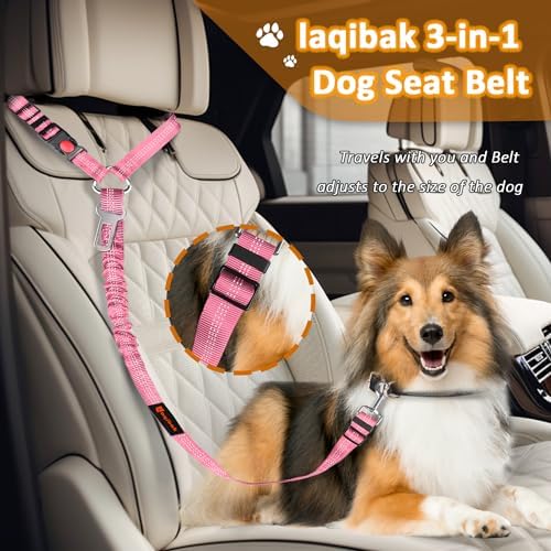 Laqibak Removable Dog Seat Belt Harness for Car, 3 in 1 Pet Seatbelt Leash - Image 2