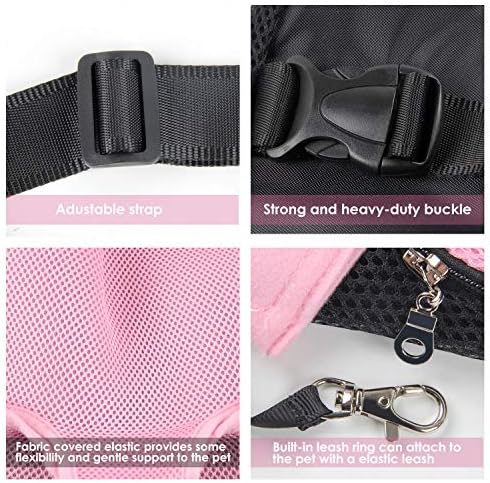 Dog Carrier Pink Legs Out Front Pet Carrier Backpack Comfortable Puppy Bag with Shoulder Strap and Sling for Travel Hiking Camping Outdoor - Image 3