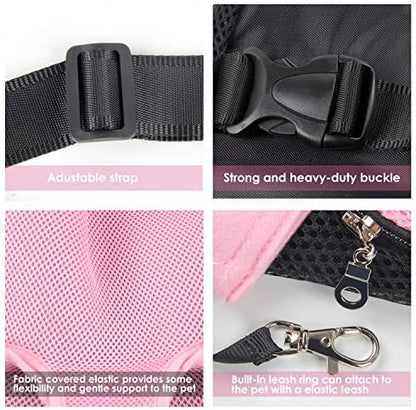 Dog Carrier Pink Legs Out Front Pet Carrier Backpack Comfortable Puppy Bag with Shoulder Strap and Sling for Travel Hiking Camping Outdoor - Image 3