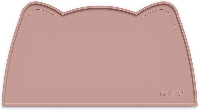 OHMO - Cat Food Mat, Silicone Pet Feeding Mat for Floor Non-Skid Waterproof Dog Water Bowl Tray, Easy to Clean Pet Placemat(Rose, 20 * 12")
