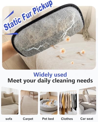 Pet Hair Remover for Furniture, 2-in-1 Pet Hair Removal Glove for Cats Dogs - Image 6