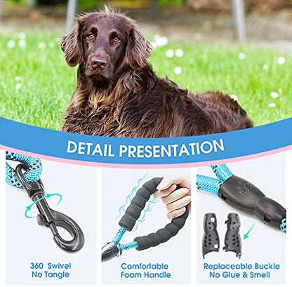 BAAPET 2/4/5/6 FT Dog Leash with Comfortable Padded Handle and Highly Reflective Threads for Small Medium and Large Dogs (2FT-1/2'', Blue) - Image 3