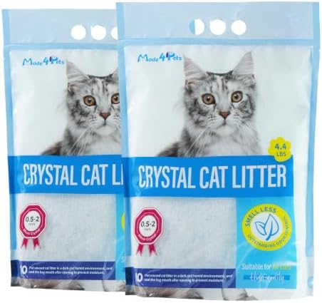 Made4Pets Cat Litter Crystals,Non Clumping Litter 8.6 lbs(2 x 4.3 lb Packs) by Made4Pets