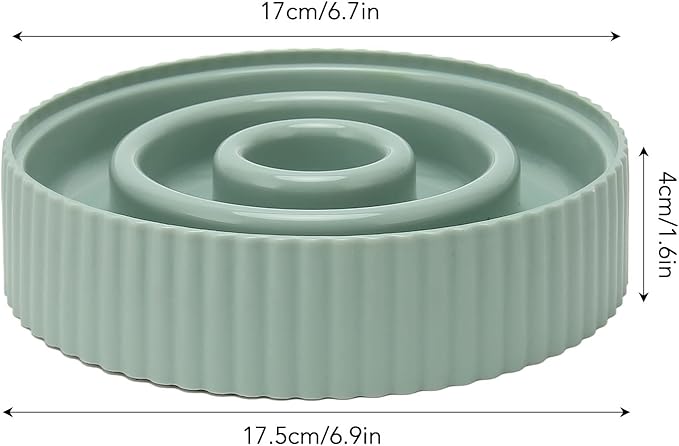 Dog Food Bowl Slow Down Eating Slow Feeder Pet Bowl Prevent Choking Interesting for Small Medium Dogs (Green)