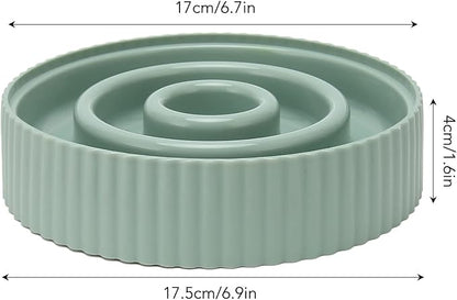 Dog Food Bowl Slow Down Eating Slow Feeder Pet Bowl Prevent Choking Interesting for Small Medium Dogs (Green)