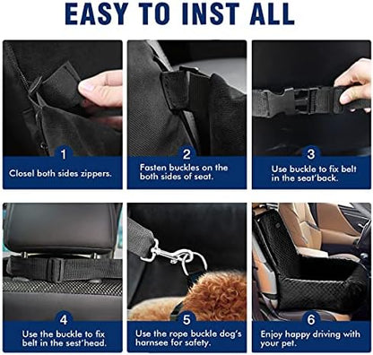 Dog Car Seat Pet Booster Seat Pet Travel Safety Car Seat,The Dog seat Made of Materials is Safe and Comfortable, and can be Disassembled for Easy Cleaning (Black) - Image 6