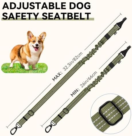 Pawaboo 2Pack Dog Car Seatbelt, 3-in-1 Dog Tether with Buckle & Hook Latch - Image 6
