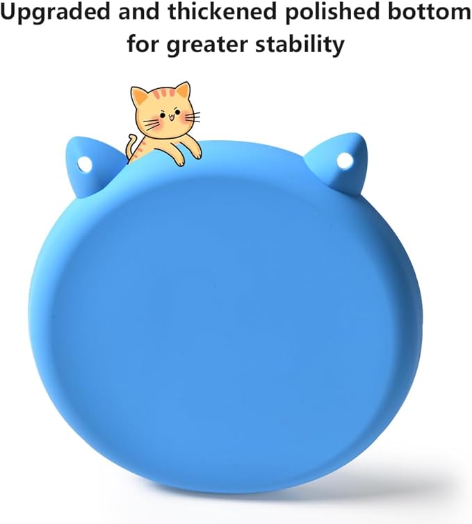 2Pcs Silicone Slow Feeder Cat Bowl,Puzzle Feeder,Interactive Toys,Slow Feeding cat Bowl Suitable for All Dry and Wet Foods,Easy to Clean Silicone Bowls (Green and Blue)