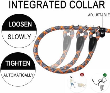 6 FT Heavy Duty Dog Leashes with Comfortable Padded Handle,Grey Orange - Image 4