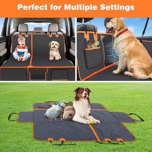PetJoy Dog Car Seat Cover with Hammock Design – 600D Heavy Duty Waterproof & Scratch-Resistant Rear Seat Protector for Dogs, Non-Slip Back Seat Covers for Cars, Trucks, SUVs - Image 4