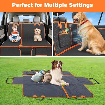 PetJoy Dog Car Seat Cover with Hammock Design – 600D Heavy Duty Waterproof & Scratch-Resistant Rear Seat Protector for Dogs, Non-Slip Back Seat Covers for Cars, Trucks, SUVs - Image 4