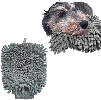 SPOT Clean Paws Chenille Microfiber Dog Towel Mitt - Super Absorbent, Quick-Drying, Washable, Double-Sided Glove for Wet Paws & Body, Durable, Odor-Free, Gently Massages & Dries, 9.5in x 7in by SPOT