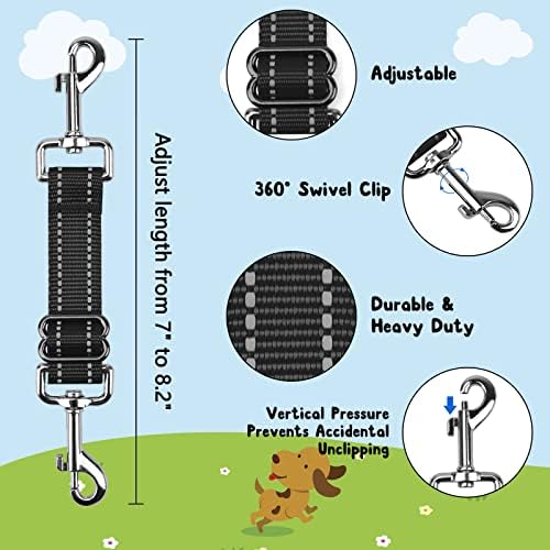 YUEPET Dog Safety Collar Clips 5 Pack Adjustable Prong Collar Backup Clip Reflective Double Ended Backup Clasp Leash Connector for Dog Harness to Collar Safety Clip - Image 2