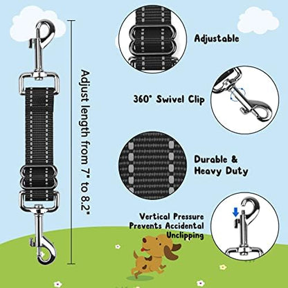 YUEPET Dog Safety Collar Clips 5 Pack Adjustable Prong Collar Backup Clip Reflective Double Ended Backup Clasp Leash Connector for Dog Harness to Collar Safety Clip - Image 2