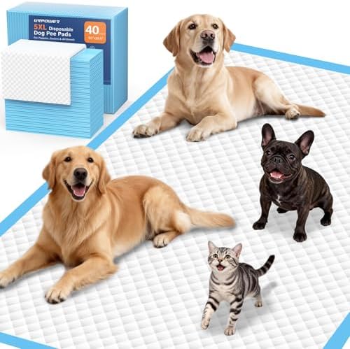 URPOWER Extra Large Dog Pee Pads 55" x 29.5", 5XL Puppy Pads, 40 Count by URPOWER