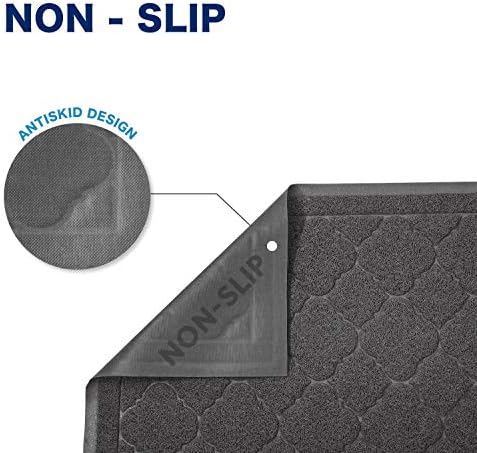 WePet Cat Litter Box Mat, Kitty Premium PVC Pad, Durable Trapping Rug, Phthalate Free, Urine-Resistant, Scatter Control, L 35 x 23 Inch, Black - Image 3