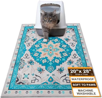 BEAUTYZOO Cat Litter Mat, 20" x 28" Litter Trapping Mat, Waterproof by BEAUTYZOO