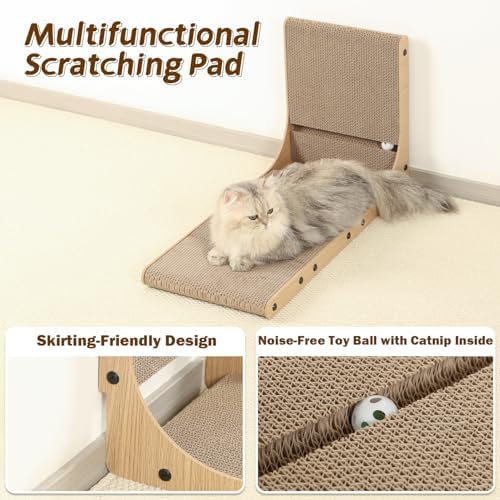 Zakkart 2-Pack L-Shaped Cat Scratching Board, Cardboard, 25.6" Tall (L) - Image 5