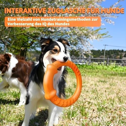 LaRoo Dog Ring Toy, Durable Soft Flying Disc, Thickened, Floatable Dog Chew Ring for Medium Large Dogs, Interactive Tug of War & Fetch Toy for Outdoor Training, Teeth Cleaning & Exercise (Orange) - Image 7