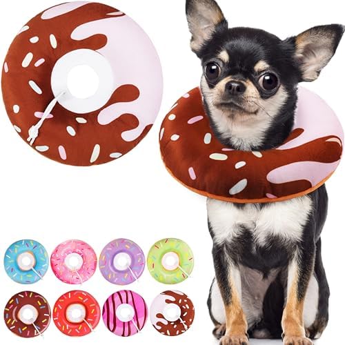 Cat Cone Collar Soft, Cute Cat Donut Collar After Surgery, Adjustable Kitten Recovery Cones to Stop Licking, Lightweight Neck Elizabethan Collars for Cats Kittens (Chocolate, Large) by Unknown