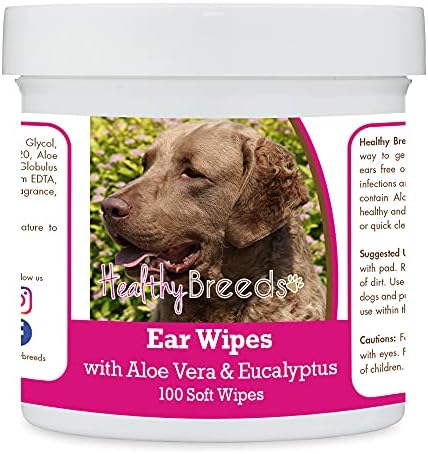 Healthy Breeds Chesapeake Bay Retriever Ear Cleaning Wipes with Aloe & Eucalyptus for Dogs 100 Count by HealthyBreeds